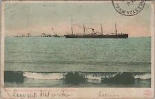 c1905 Boston Light House Boston Massachusetts ship breakers waves postcard C926 picture