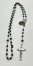 Vintage Creed Rosary- Sterling Silver Jesus Cross Crucifix - 21