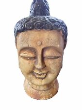Vintage Feng Shui Buddha Ceramic Handmade Bust Head 13 Inch Tall Asian Colored picture