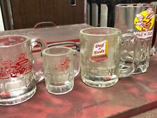 Vintage Dog n Suds Heavy Root Beer Mugs w/ Graphics.  Set of 4. picture