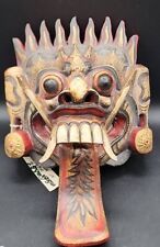 Vintage Balinese Rangda In Anger Carved Wooden Mask picture