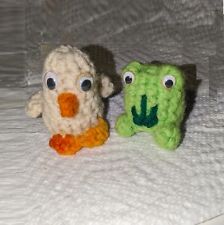 Reduced big lot Easter Spring Mini Knit Animals; Plastic Bunnies; Frog,Egg Cover picture