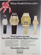1981 Sears Phasar Quartz Watches Vintage Print Ad Man Cave Poster Art Deco 80's picture