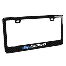 Ford F-350 Black Real 3K Carbon Fiber Finish ABS Plastic License Plate Frame picture