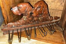 1940s Antique Syroco 2 Irish Setters 16 Tie Rack. Wall Hanging. 14” x 6” picture