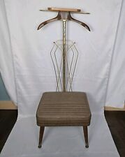 Vintage Lee Rowan Butler Dressing Chair Valet Retro Vinyl Stool Seat 24kt Plated picture