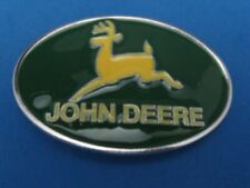 Vintage John Deere pewter style metal belt buckle Made in USA - Collectible picture