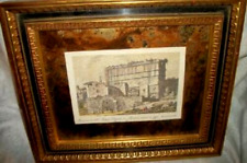 NEOCLASSICAL REVERSE GILT GLASS TINTED ENGRAVING ANCIENT ROME HOLLYWOOD REGENCY picture