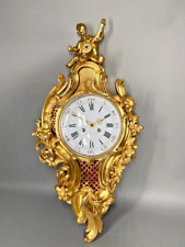 Timeless Elegance: French Louis XVI Cartel Bronze Wall Clock, Mid 19th Century picture