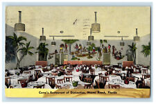 1953 Curry's Restaurant of Distinction Miami Beach Florida FL Postcard picture