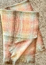 Vintage Creagaran 100% Mohair Throw Blanket Scotland Pastel Plaid 45” x 72” picture