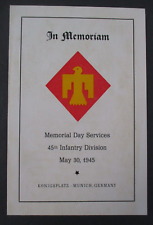 1945 Memorial Day Services Program, 45th Infantry Division picture
