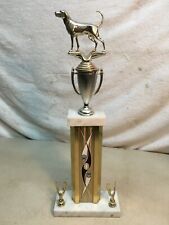 Vintage Coon Dog Hunting Champion Trophy On Marble Base 17in Tall picture