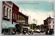 1907 E Grand Ave. From The Bridge Beloit Wisconsin WI Antique Postcard picture