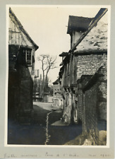 France, Pont de l'Arche, Old Houses Vintage Print.  Silver print  picture