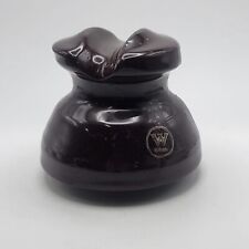 Vintage Ceramic Insulator Dark Brown 'W' Marking 3