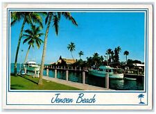 1990 Jensen Beach Boat Dock And Boats West Palm Beach  FL Posted Trees Postcard picture