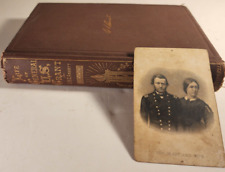 1868 LIFE OF GENERAL U.S. GRANT BOOK by JSC ABBOTT & CDV of GEN. GRANT AND WIFE picture
