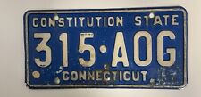 Antique Connecticut Constitution State Auto License Plate Car Tag 315 A0G (B5) picture
