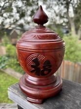 Vintage Asian Bowl With Cover Height 7.5” Diameter 4+” picture