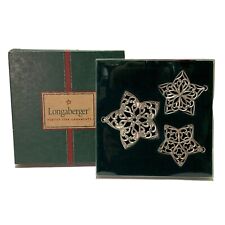 LONGABERGER PEWTER STARS ORNAMENTS IN BOX 2001 IN BOX 3 SIZES No 77623 picture