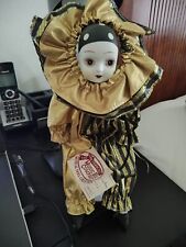 San Francisco Music Box Company Vintage musical Porcelain Clown Jester Doll 1990 picture