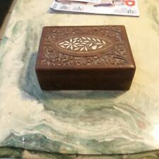 antique hand carved hardwood box. picture