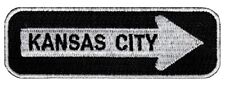 KANSAS CITY ONE-WAY SIGN EMBROIDERED IRON-ON PATCH applique MISSOURI SOUVENIR picture