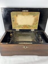 Antique 1800's Swiss Music Box. 6 Airs. Hand Crank-Depose-works But Please Read picture