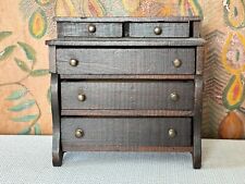 Antique 1900s Wooden Primitive Empire Style Dresser - Salesman Sample - 5 Drawer picture