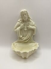 Vintage Belleek Irish Porcelain “Sacred Heart” Holy Water Jesus picture