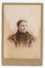Antique c1880s ID'd Cabinet Card Gertrude Abele Wearing Black Dress Peoria, IL picture