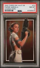 2002 TOPPS STAR WARS ATTACK OF THE CLONES CHARACTERS C3 PADME AMIDALA FOIL PSA 8 picture
