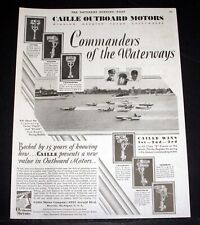 1929 OLD MAGAZINE PRINT AD, CAILLE OUTBOARD MOTORS, COMMANDERS OF THE WATERWAYS picture