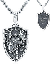 Sterling Silver Saint Michael Jewelry for Men Protect Us Pendant Jewelry for Fat picture