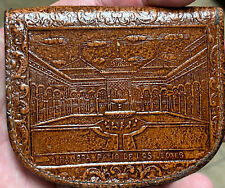 Vintage Alhambra Patio De Los Leones Leather Detailed Pocket Watch Case SPAIN NM picture