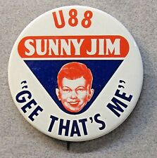 1973 SUNNY JIM U-88 GEE THAT'S ME Peanut Butter hydroplane pinback button  picture