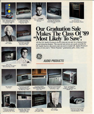 1989 GE Audio Stereo Radio Cassette Spacemaker Clock Vintage Magazine Print Ad picture