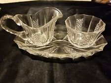 VTG Lead Glass Creamer & Sugar Set With Base picture