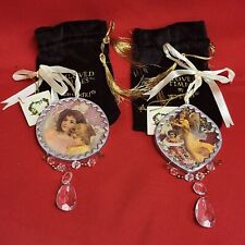 Vintage Beloved Times by Silvestri Plaque Angel Ornaments Set of 2 picture