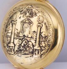 Antique Masonic Pocket Watch Gilt Silver Chased Case by Savoye Freres c1900's picture