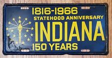 1966 INDIANA 150th Statehood Anniversary Booster License Plate; Vintage; 150 yrs picture