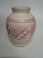 Vintage Hozoni Pottery Navajo Vase Handpainted Hand Etched Signed by Artist 10” picture