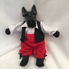 Vintage Orma Doll Scottish Terrier Black Ceramic Head Vest 14