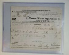 1875 Brooklyn NYC Nassau Water Department Water bill New York OLD New York City picture
