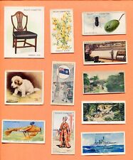 11 DIFFERENT MIXED ENGLISH CIGARETTE COLLECTOR CARDS VINTAGE TOBACCO LOT picture