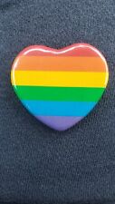 Vintage Collectible Heart Rainbow Pin Colorful Aluminum With Needle Pin picture