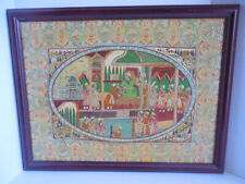 Vintage Indo Mughal Persian painting on ceramic hand painted framed 26,5