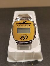 1987 John Deere Silver Medal Band Digital Watch 150 Years In Original Box picture