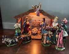 Vintage  Large Sears Nativity Set Lighted Musical Nativity Set Original picture